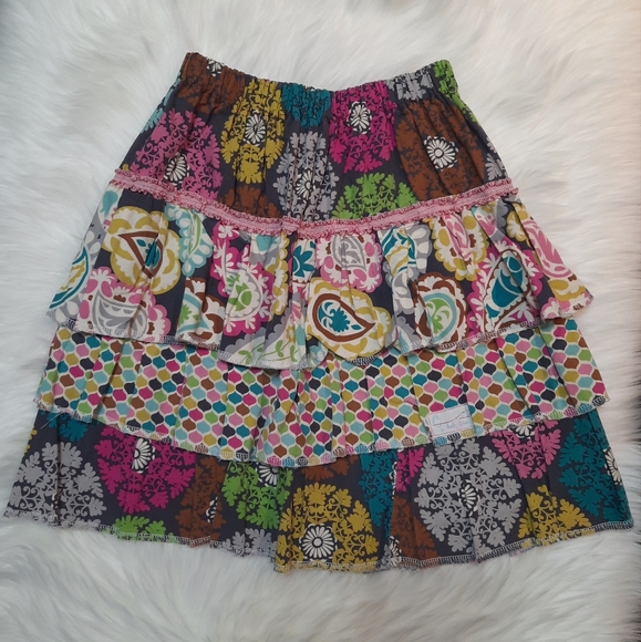 Girls 2pc Matching Set - eyelet ruffle top & ruffle layered skirt Size: L 10-12 - Picture 7 of 11